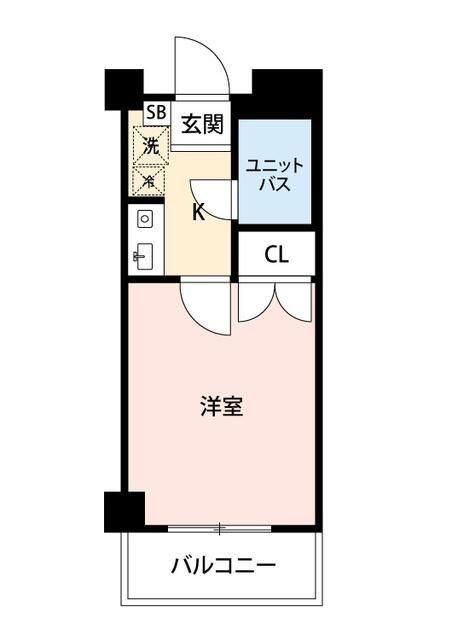 プライムシティ南浦和(1K/2階)の間取り写真
