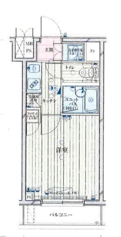 ルーブル新宿水道町(1K/2階)の間取り写真