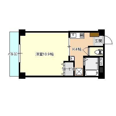 マンションいずみ(1K/2階)の間取り写真