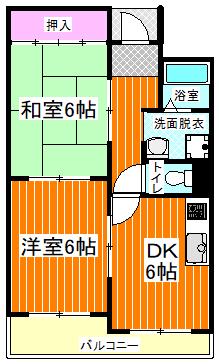アビタ梶町(2DK/1階)の間取り写真