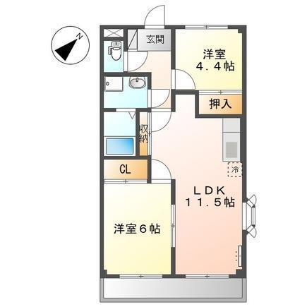 ドルチェ井上(2LDK/1階)の間取り写真