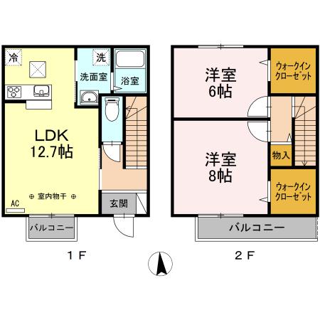 ロイヤルテラス(2LDK/2階)の間取り写真