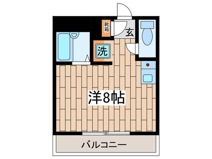 ヴィラ中央(ワンルーム/3階)の間取り写真