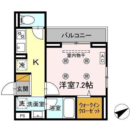 コーラル西船橋(1K/2階)の間取り写真