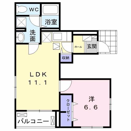 ミニョン メゾン アヤハ(1LDK/1階)の間取り写真