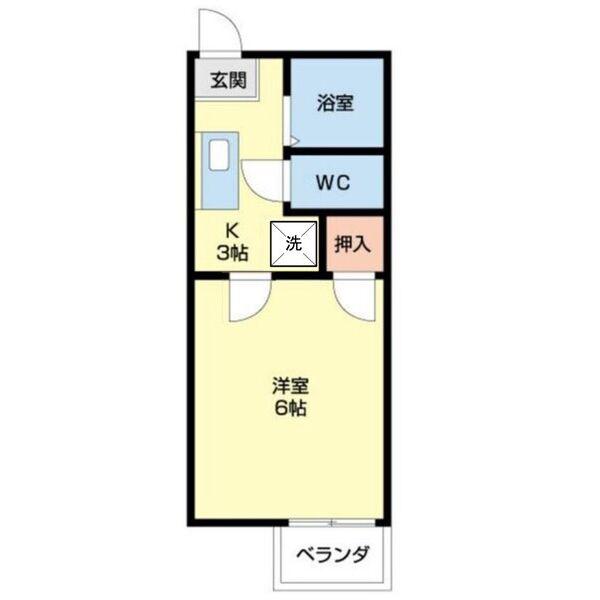 リベラルパーク(1K/2階)の間取り写真