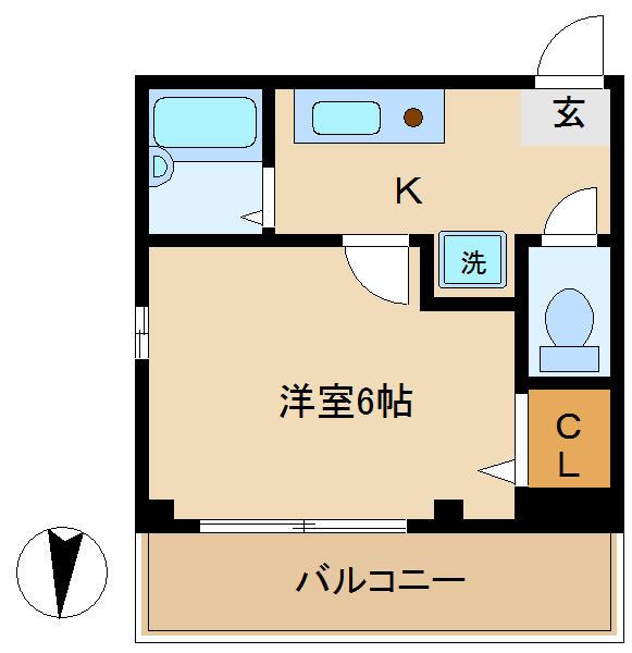 メゾンオータケ(1K/3階)の間取り写真