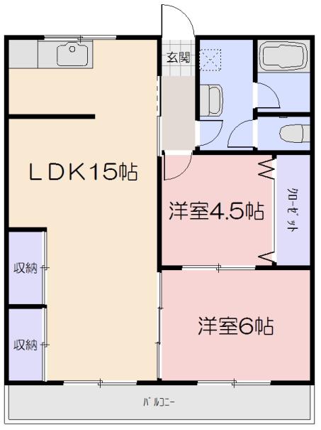 第1真黒ビル(3DK/1階)の間取り写真