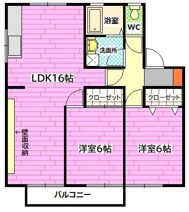 セジュールシャリオA(2LDK/1階)の間取り写真