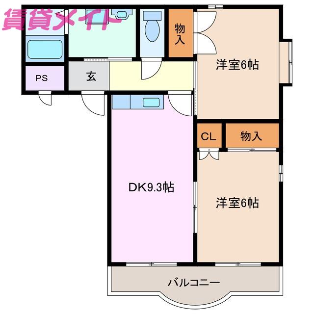フォレスタ(2DK/1階)の間取り写真