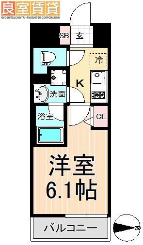 ディアレイシャス東別院(1K/10階)の間取り写真