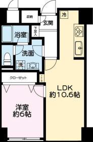 朝日広尾マンション(3LDK/6階)の間取り写真