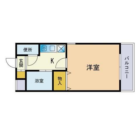 アーバン箱崎(1K/2階)の間取り写真