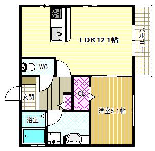 RE COURT STELLA(1LDK/2階)の間取り写真