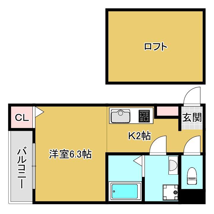 ルーテム(1K/1階)の間取り写真