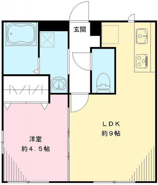 サンライズ金町(1LDK/2階)の間取り写真