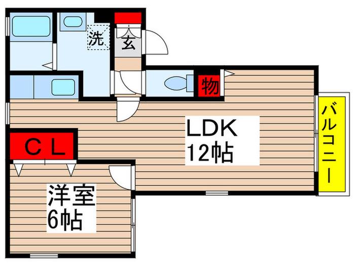 グリーンコート(1LDK/1階)の間取り写真