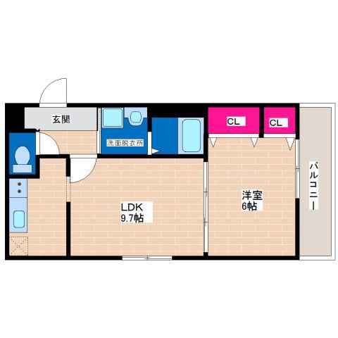 フジパレス平野II番館(1LDK/1階)の間取り写真