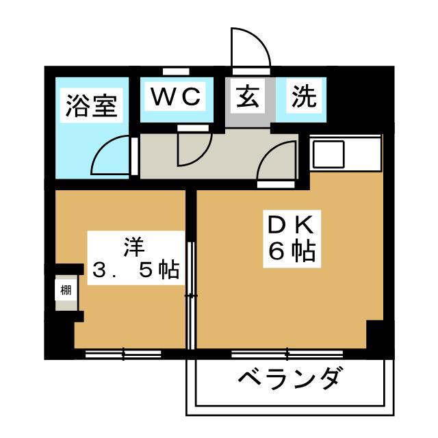 BETTER R 02(1DK/3階)の間取り写真