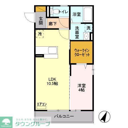 アドラーブルⅡ(1LDK/1階)の間取り写真
