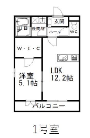 ユーシャイン和多田(1LDK/2階)の間取り写真