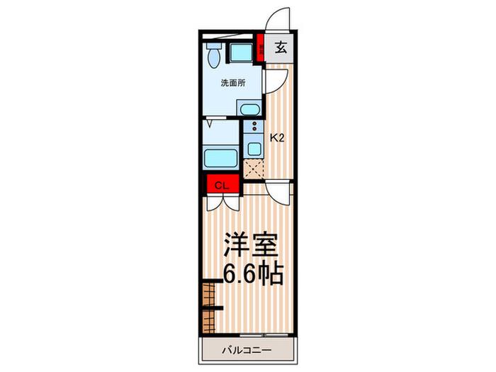 VISTA根津(1K/2階)の間取り写真