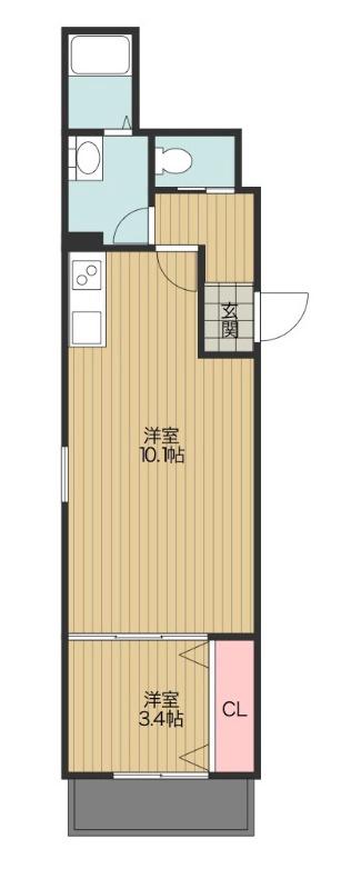 FSTYLE浜寺石津町西3号館エフプラススタイルハマデライシズチョ(1LDK/2階)の間取り写真