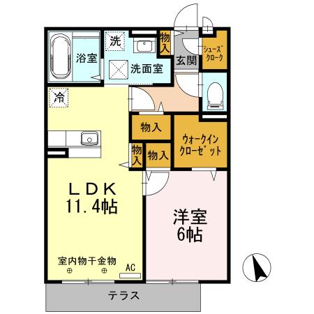 ファイン ステージ(1LDK/1階)の間取り写真