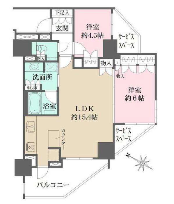 BELISTA文京白山(2SLDK/14階)の間取り写真
