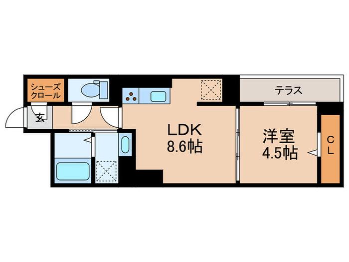 グラナーデ徳丸(1LDK/1階)の間取り写真