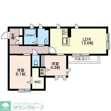 ベルアンジュール(2LDK/2階)の間取り写真