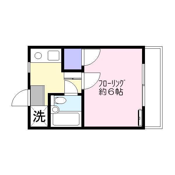 クレドハイツ小岩(1K/2階)の間取り写真