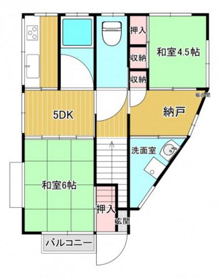 長迫アパート(2SDK/2階)の間取り写真