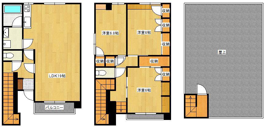 永田ビル(3LDK/3階)の間取り写真