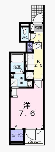 モンベル(1K/1階)の間取り写真