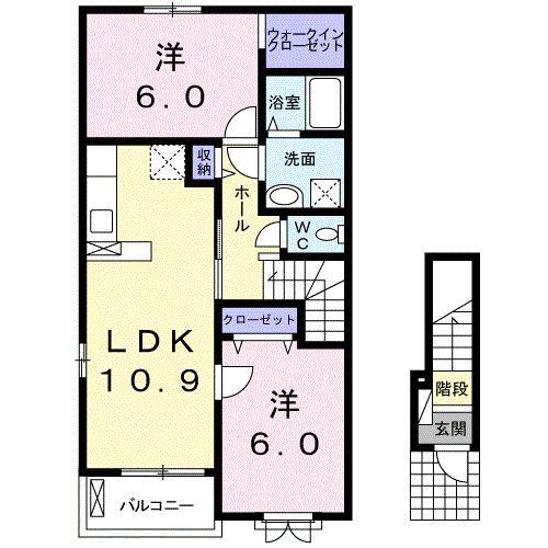 グラン エスト(2LDK/2階)の間取り写真