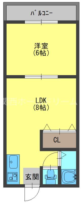 DREAM藤田町(1LDK/4階)の間取り写真