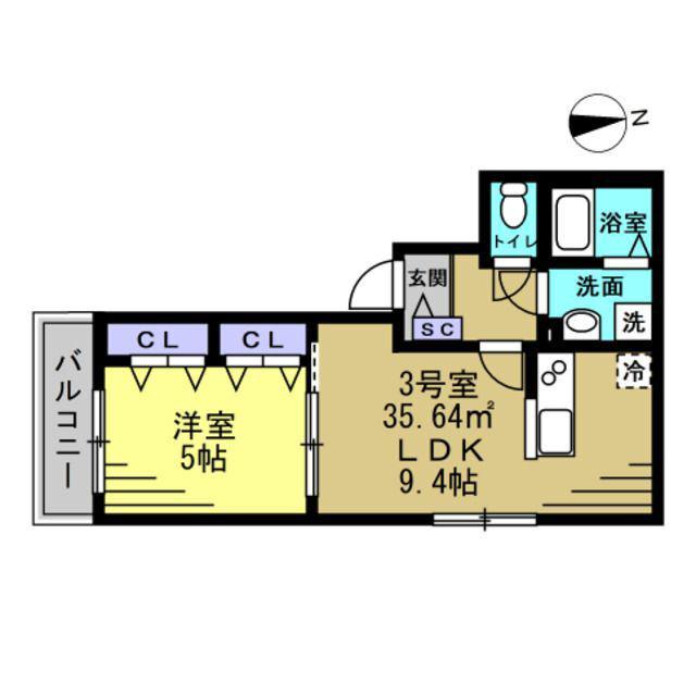 フェニックス南流山(1LDK/2階)の間取り写真