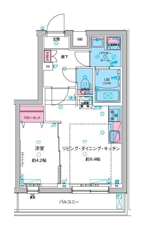 ジェノヴィア妙典(1LDK/4階)の間取り写真