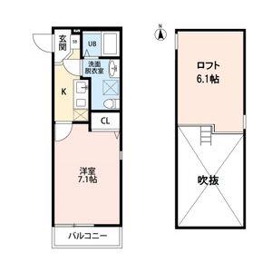ラピネスコート(1K/1階)の間取り写真