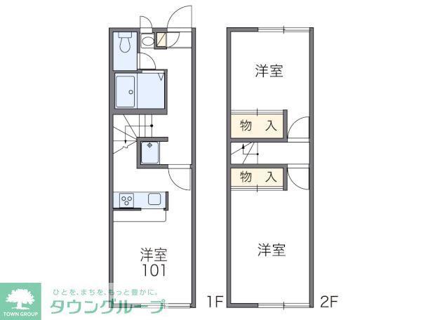 レオパレスフレンズ(2DK/1階)の間取り写真