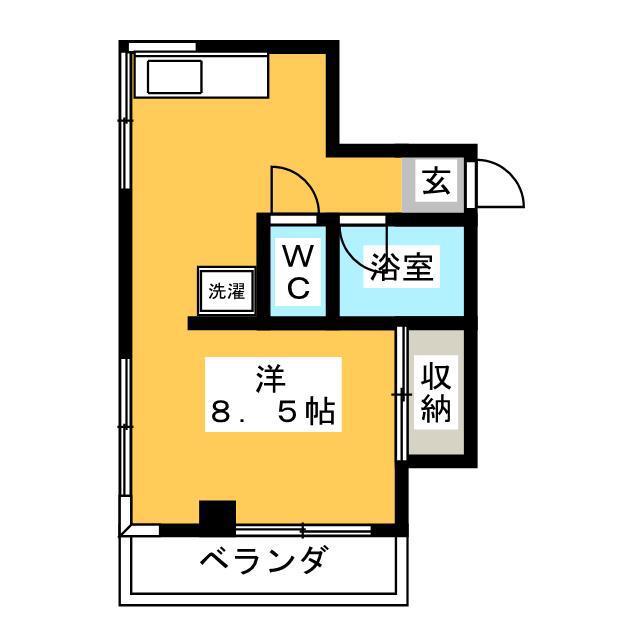 サンメゾンヒラニ1号館(ワンルーム/2階)の間取り写真