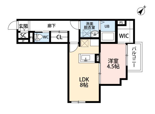 CB和白セレン(1LDK/2階)の間取り写真