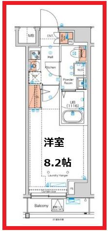 ジェノヴィア南千住VIII(1K/2階)の間取り写真