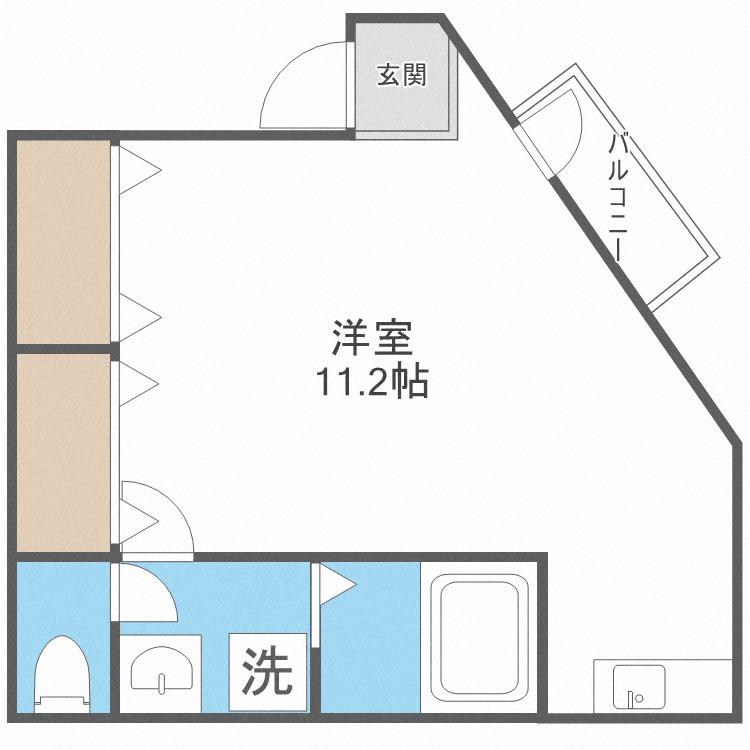 BEEハイム(ワンルーム/2階)の間取り写真
