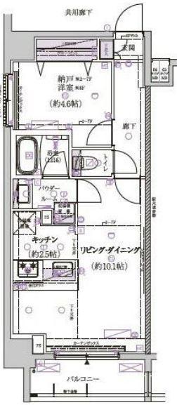 メインステージ菊川II(1LDK/6階)の間取り写真