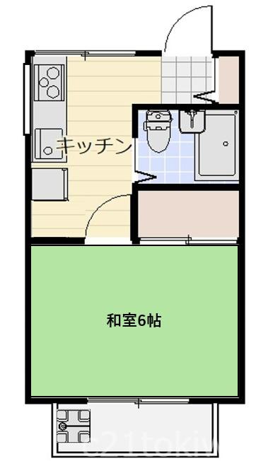 ちくまコーポ(1K/1階)の間取り写真
