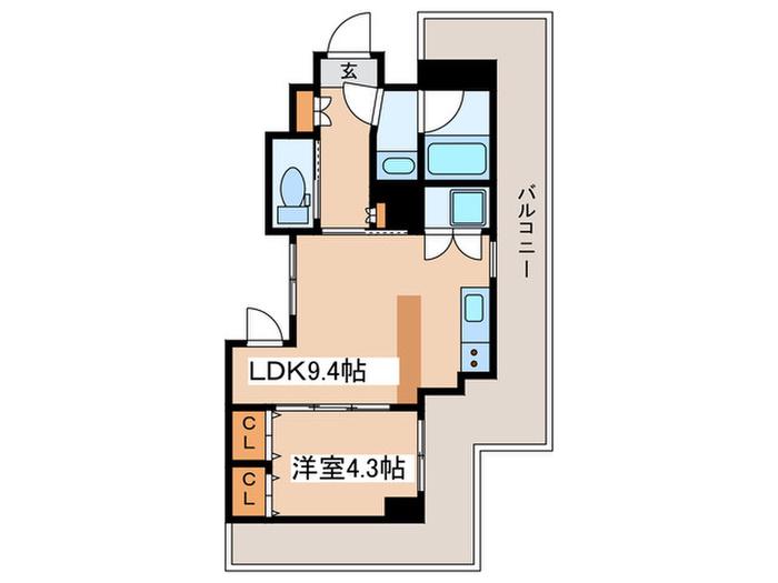 グランド青葉台(1LDK/3階)の間取り写真