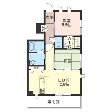 フェリス(2LDK/1階)の間取り写真