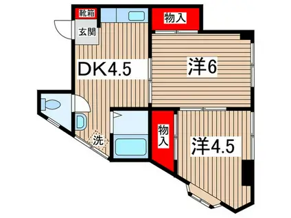 第1広田マンション(2DK/5階)の間取り写真